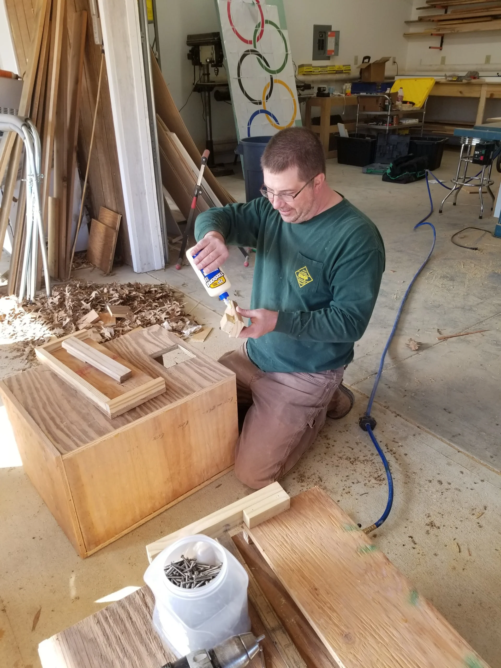 Gluing pieces in place