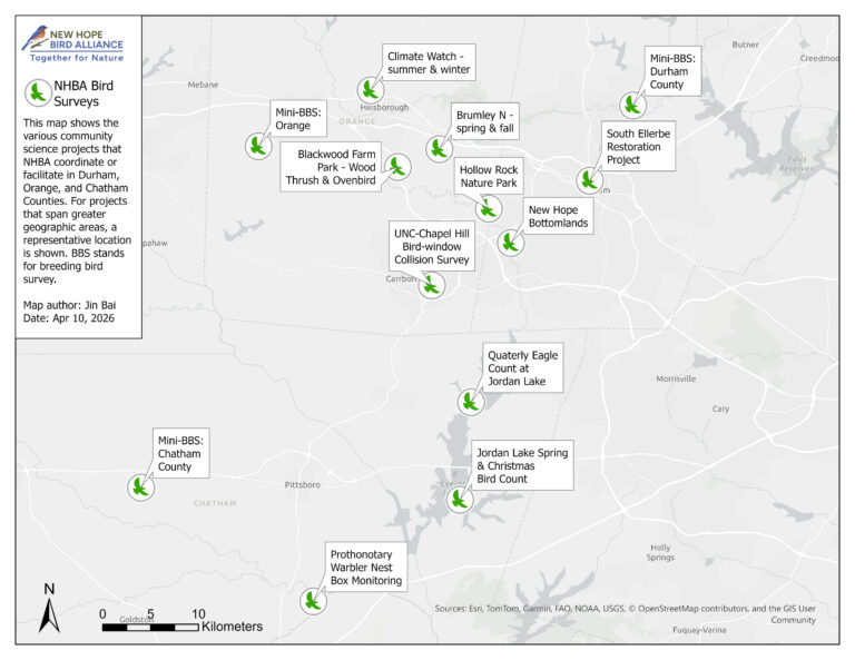 Map of where our bird surveys take place
