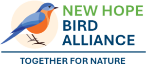 New Hope Bird Alliance new logo with bluebird and green and blue text.